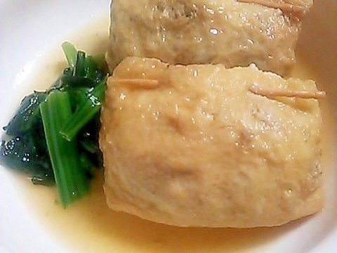 めんつゆで簡単!野菜たっぷり油揚げのきんちゃく煮